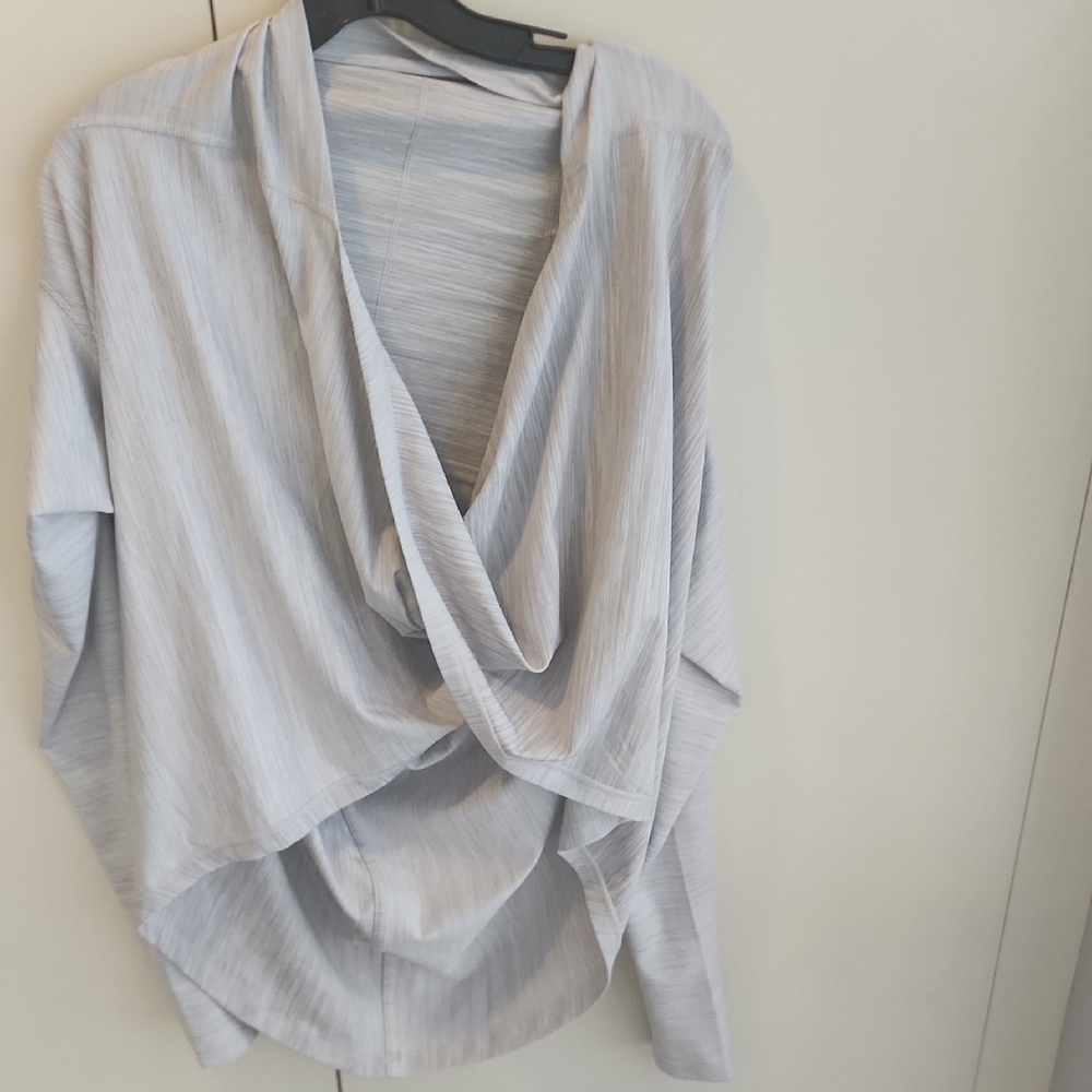 Elegant Draped Women's Top - Light Gray